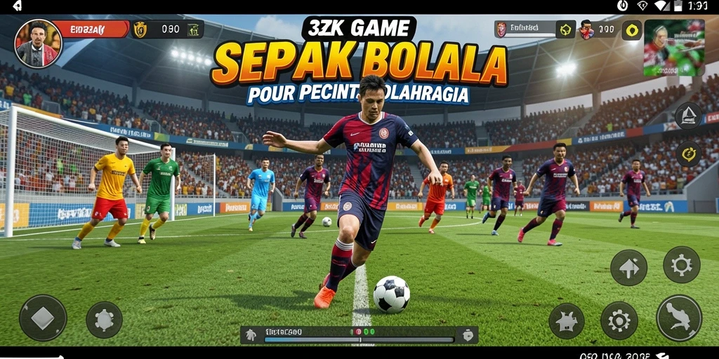 Tampilan gameplay 33ZK menampilkan aksi sepak bola yang mendebarkan.