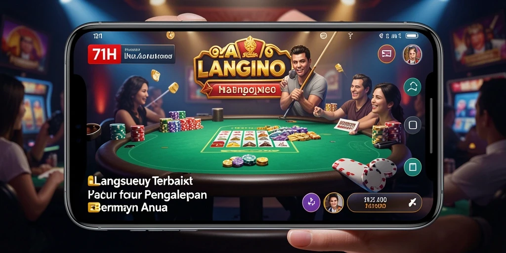 Screenshot gameplay 71H menampilkan dealer langsung dan permainan interaktif.