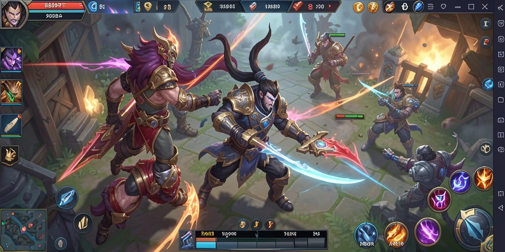Screenshot gameplay <strong>888R</strong> menampilkan aksi seru di arena MOBA.