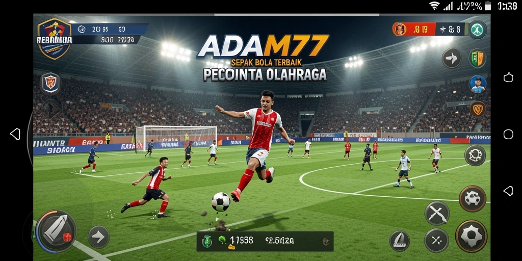Screenshot ADAM77 menampilkan pertandingan sepak bola yang mendebarkan.