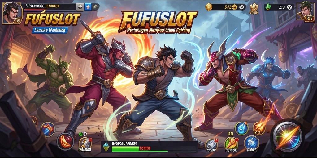 Tampilan gameplay seru di FUFUSLOT saat bertarung melawan lawan.
