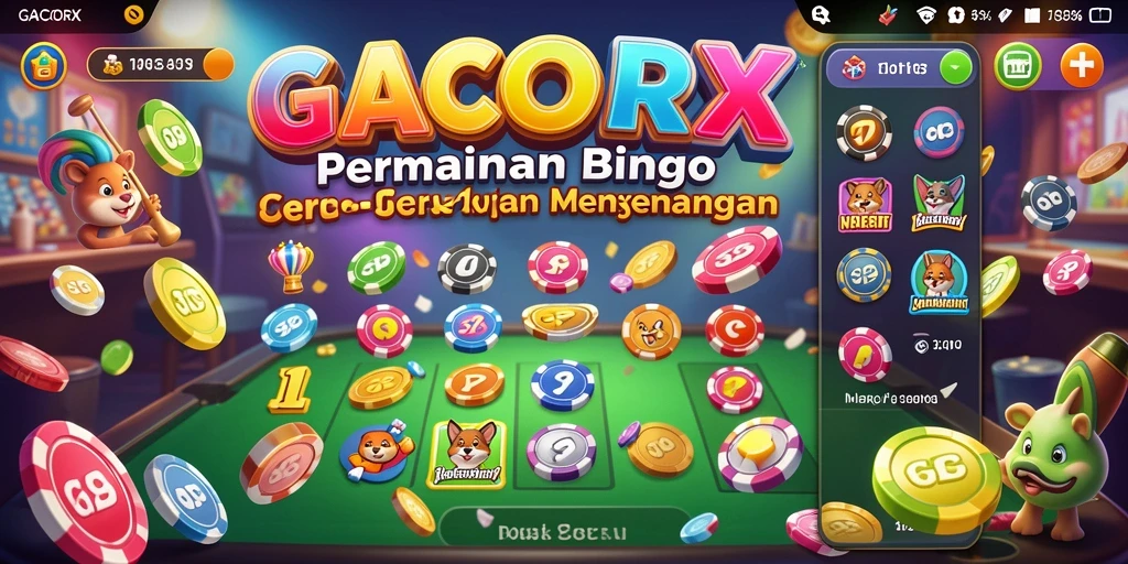Tampilan utama gameplay Bingo GACORX yang menarik dan interaktif.