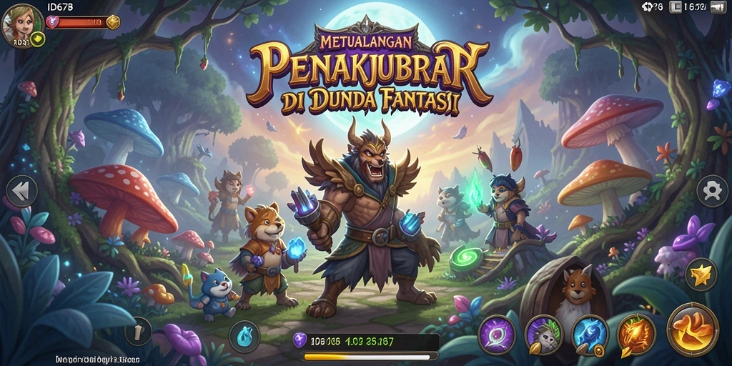 Screenshot menampilkan karakter dalam aksi di dunia petualangan yang penuh warna.