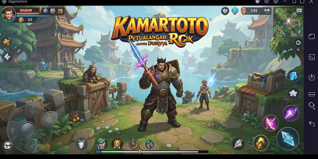 Tampilan gameplay seru dalam KAMARTOTO dengan petualangan RPG yang mendebarkan.