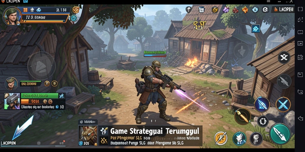 Tampilan gameplay menarik dalam LKOPEN yang menggambarkan strategi SLG.