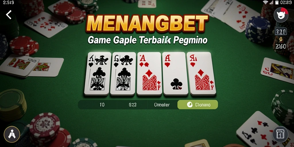 Tampilan gameplay seru dalam permainan Gaple MENANGBET.