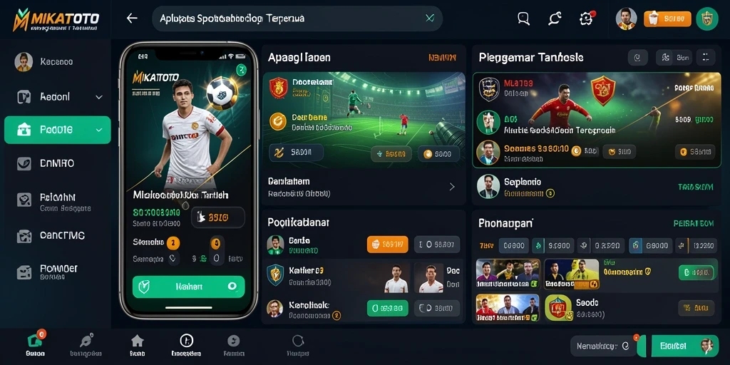 Screenshot menampilkan tampilan olahraga dan taruhan di aplikasi MIKATOTO.