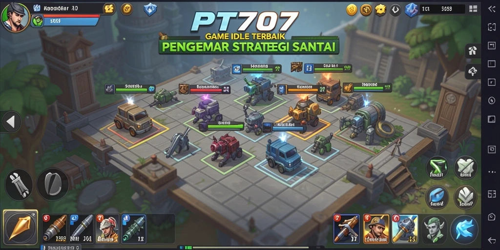 Tampilan gameplay PT707 yang menarik dan penuh warna dalam mode Idle.