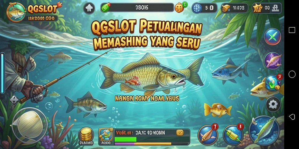 Screenshot gameplay QQSLOT yang menunjukkan aksi memancing yang mendebarkan.