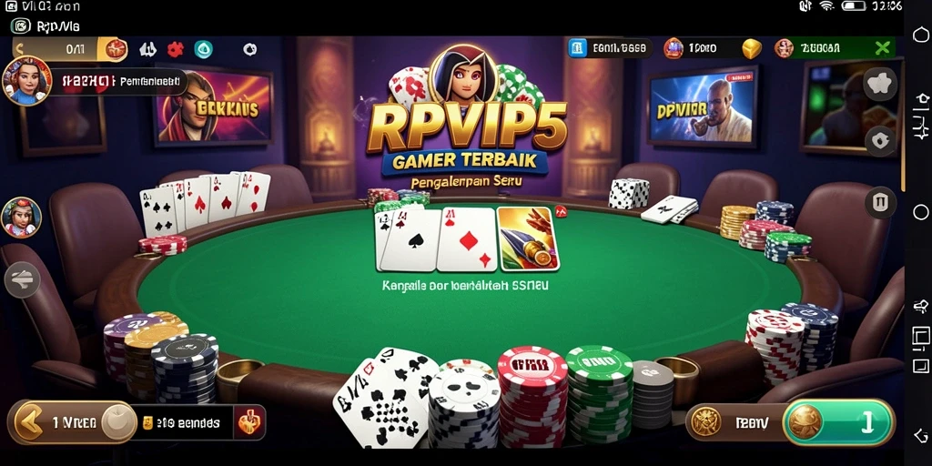 Screenshot gameplay RPVIP5 menampilkan aksi seru permainan Poker.