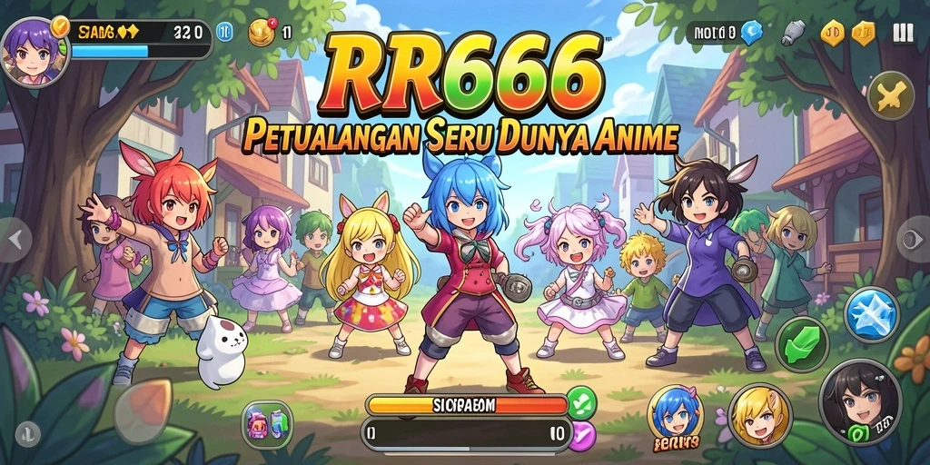 Tampilan gameplay RR666 yang menampilkan aksi seru karakter Anime.